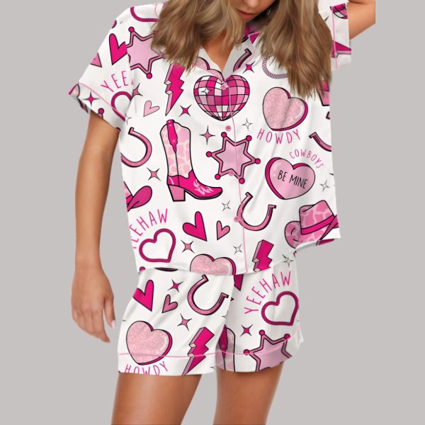 Retro Howdy Valentine Satin Pajama Set