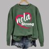 Retro NOLA Strong God Bless New Orleans Print Sweatshirt