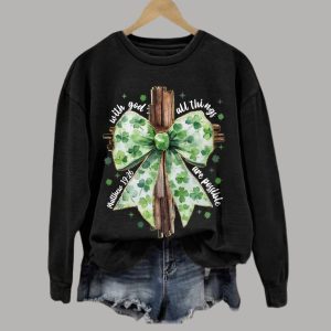 Retro St. Patrick's Day God Christian Cross Print Sweatshirt