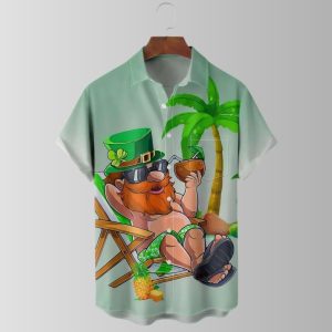 St Patricks Day Gnome Hawaiian Shirt