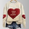 Take My Heart Romantic Pattern Sweatshirt