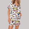 Travel To Paris Satin Pajama Set