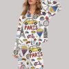 Travel To Paris Satin Pajama Set