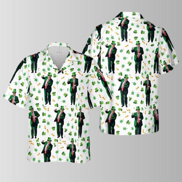 Trump Dancing St Patrick’s Day Hawaiian Shirt