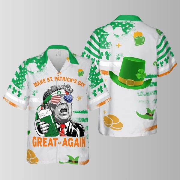 Trump Make St Patrick’s Day Great Again Hawaiian Shirt