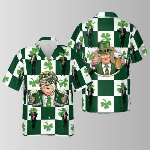 Trump St Patrick’s Day Political Hawaiian Shirt