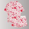 Valentine's Day Strawberry Satin Pajama Set1