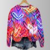 Vibrant Multicolored Heart Pattern Sweatshirt