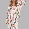 Watercolor Champagne Party Satin Pajama Set