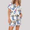 Western Coastal Cowgirl Satin Pajama Set