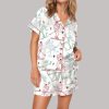 Winter Ski Martini Girls Satin Pajama Set