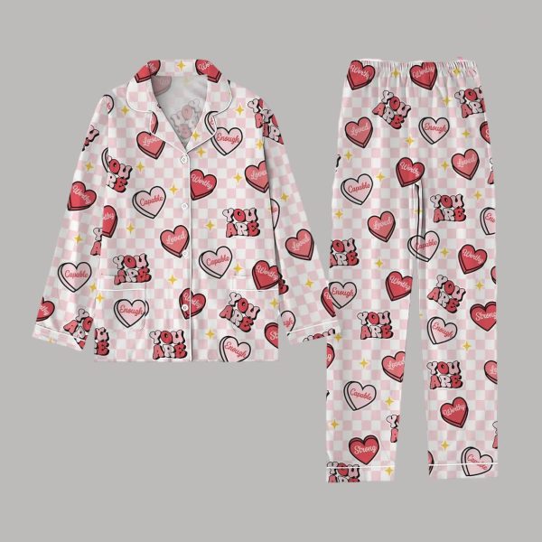 You Are Enough Valentine Pajamas Set